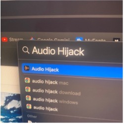 Audio Hijack search window