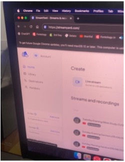 StreamYard dashboard